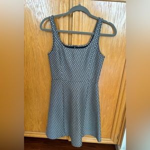 Theory fit and flare grey jacquard dress 2